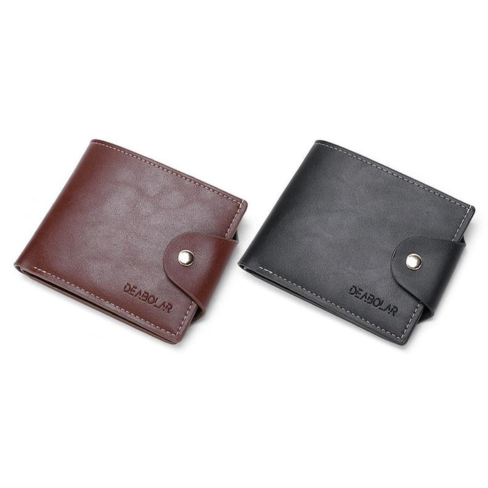 Large-Capacity Multi-Card Slot Pu Soft Leather Retro Short Wallet