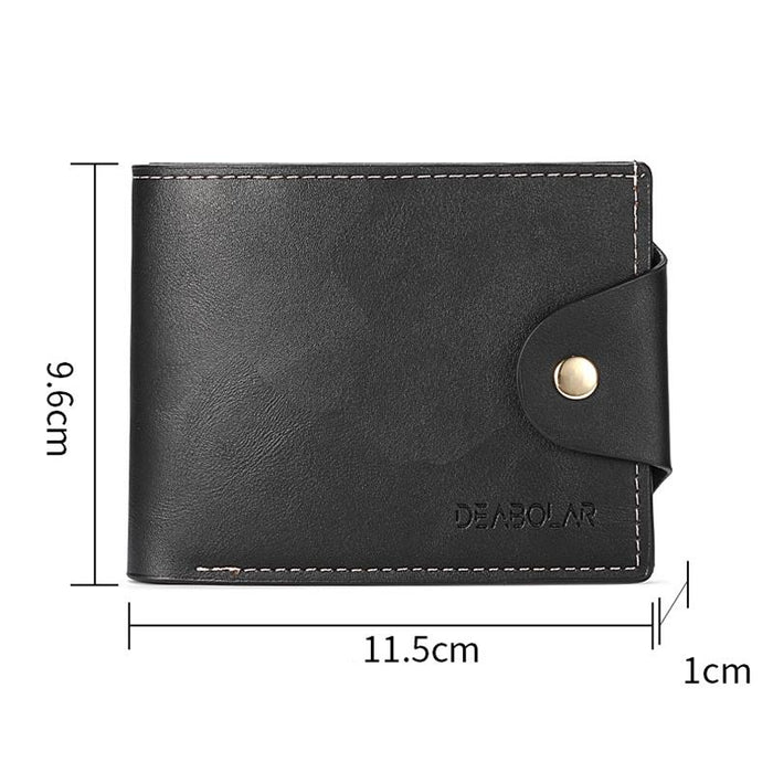 Large-Capacity Multi-Card Slot Pu Soft Leather Retro Short Wallet