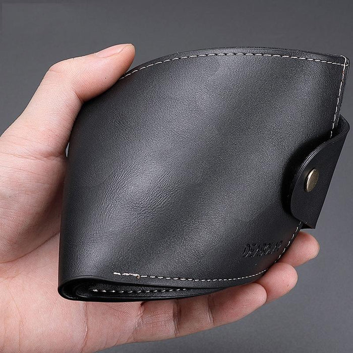 Large-Capacity Multi-Card Slot Pu Soft Leather Retro Short Wallet