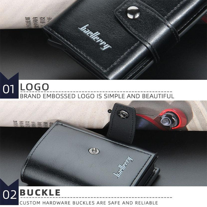 Secure Rfid Pop Up Card Wallet with Metal Shell