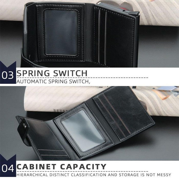 Secure Rfid Pop Up Card Wallet with Metal Shell