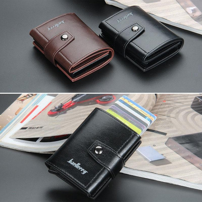 Secure Rfid Pop Up Card Wallet with Metal Shell
