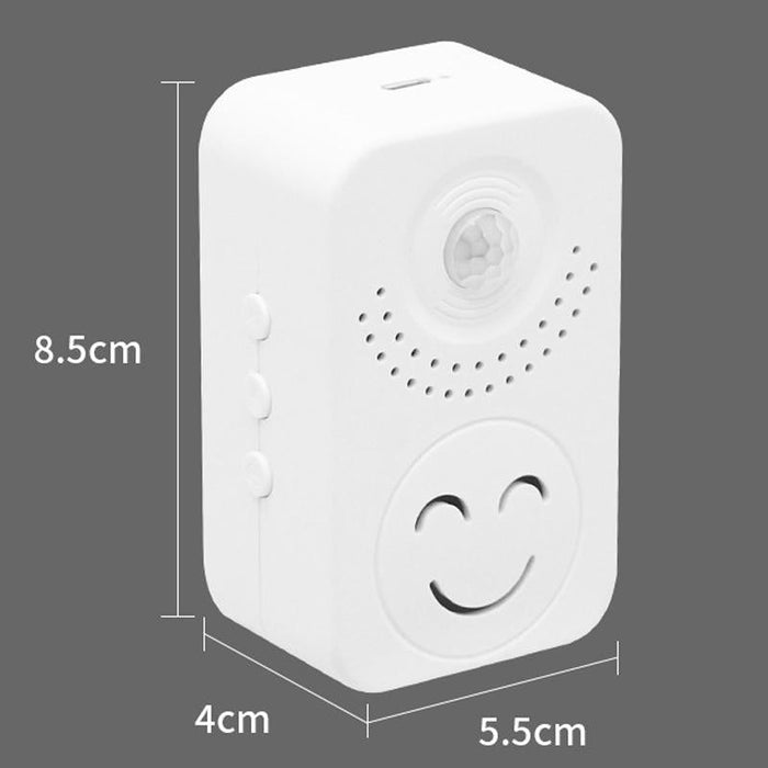 Small Horn Voice Announcement Sensor Entrance Voice Broadcaster Can Used As Doorbell - Battery Round