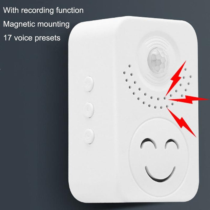 Small Horn Voice Announcement Sensor Entrance Voice Broadcaster Can Used As Doorbell - Battery Round