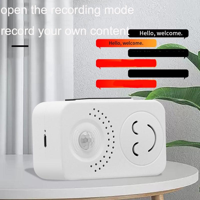 Small Horn Voice Announcement Sensor Entrance Voice Broadcaster Can Used As Doorbell - Battery Round