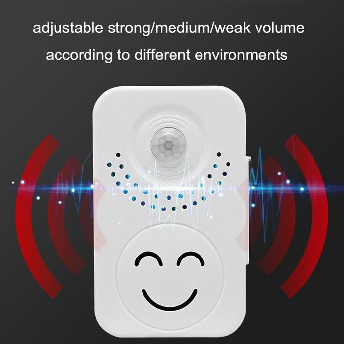 Small Horn Voice Announcement Sensor Entrance Voice Broadcaster Can Used As Doorbell - Battery Round