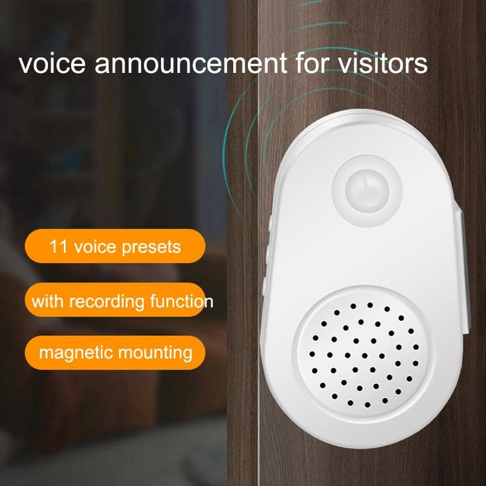 Small Horn Voice Announcement Sensor Entrance Voice Broadcaster Can Used As Doorbell - Battery Round