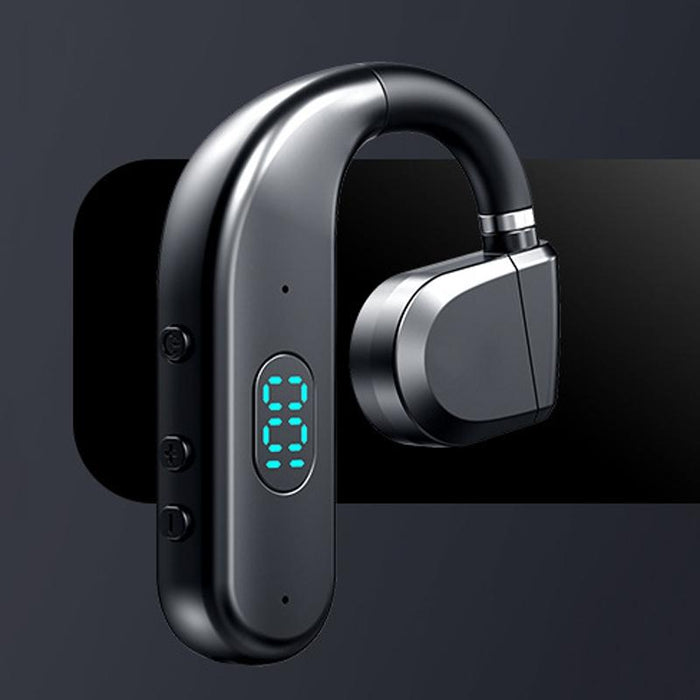 T50 Bluetooth 5.3 Wireless Headphone Single Ear Digital Display Stereo Earbuds Colour Boxed Black