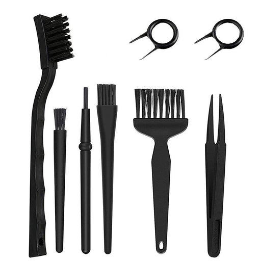 8 Piece Anti Static Computer Cleaning Brush And Tweezer Set