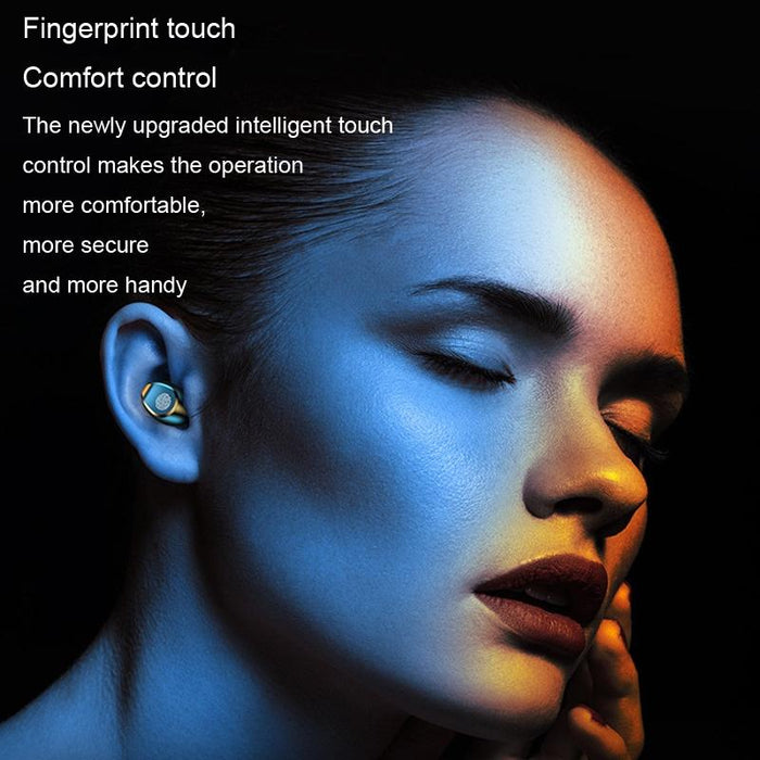 F9-2 Led Digital Display Wireless In-Ear Noise Reduction Long Life Bluetooth Headset Black