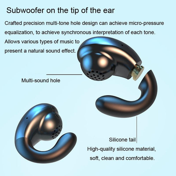 S19 Wireless Ear Clip Noise Reduction Bluetooth Bone Conduction No Delay Earphones