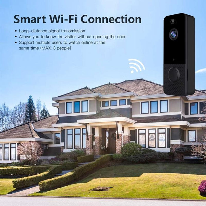 720P Wireless Wifi Remote Video Doorbell Intercom Infrared Night Vision Ai Recognition Doorbell - 1800 Mah