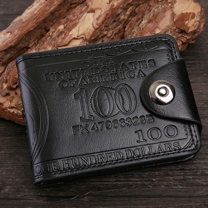 Retro Dollar Pattern Magnetic Buckle Multi-Card Slot Wallet