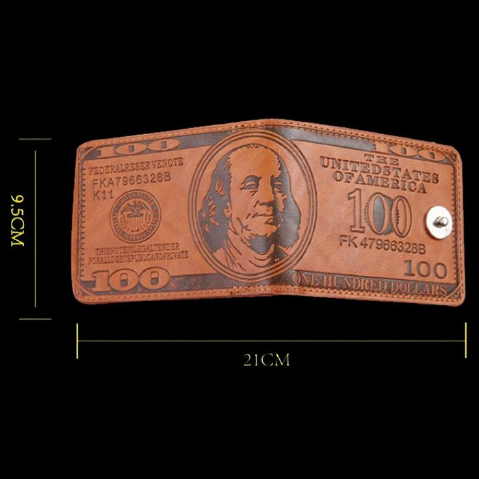 Retro Dollar Pattern Magnetic Buckle Multi-Card Slot Wallet