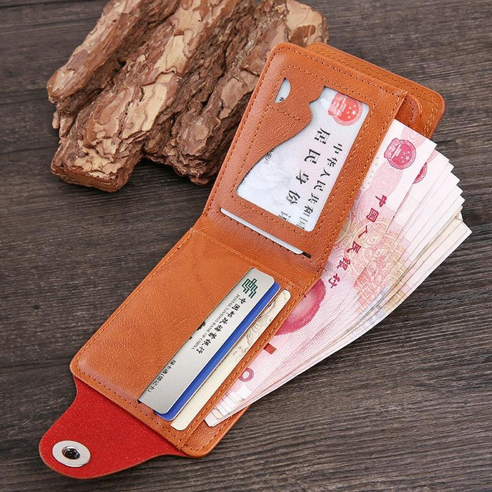 Retro Dollar Pattern Magnetic Buckle Multi-Card Slot Wallet