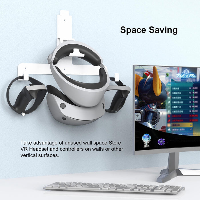 For Ps5 Vr2 Wall Storage Bracket Helmet/Headset/Handle/Remote Control Wall Storage Storage Shelf White