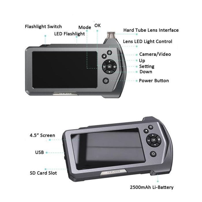 Nts450A 4.5-Inch Screen Industrial Handheld Endoscope With Light Speci 3.9Mm Lens-1M