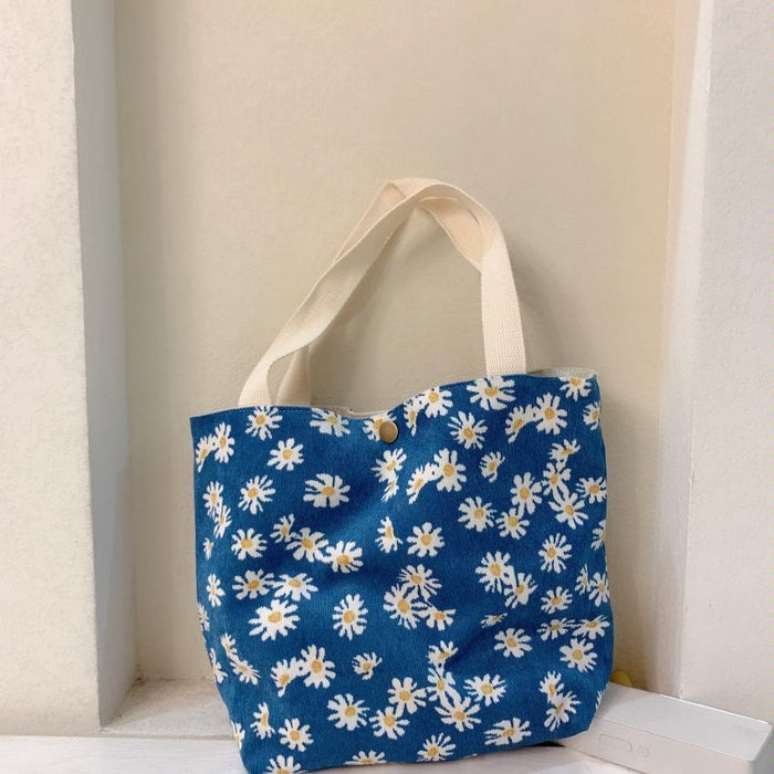 Floral Bag Casual Tote Large Capacity Corduroy Handbag