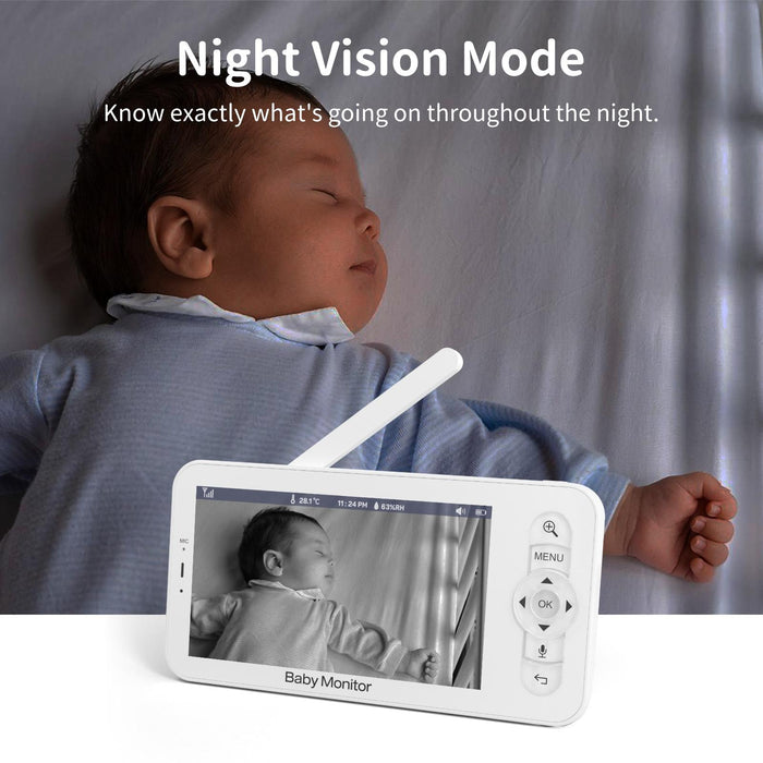 5 Inch Hd Baby Monitor Wireless Wifi Baby Care Camera