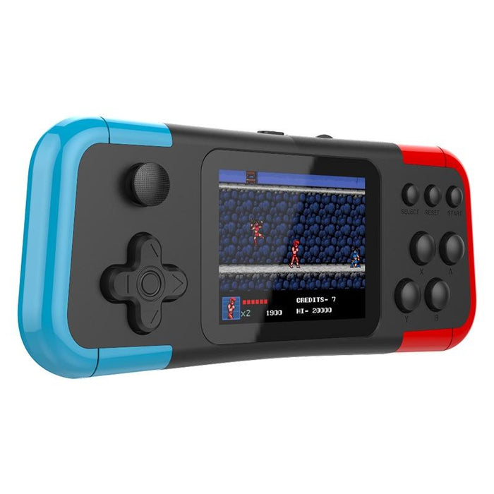 A12 3.0-Inch Hd Colorful Screen Retro Handheld Game Console With 666 Built-In Games - Double Black Blue