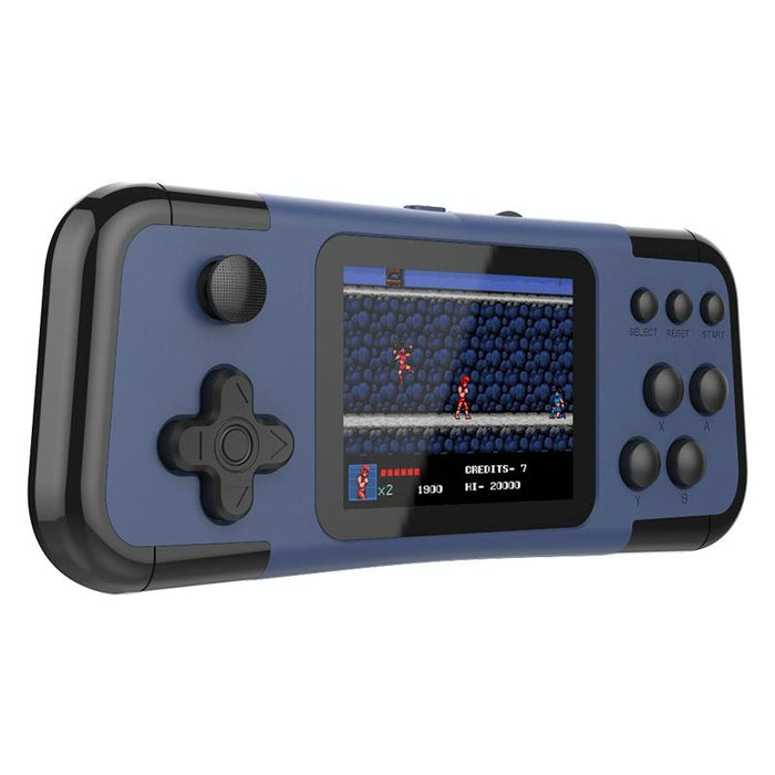 A12 3.0-Inch Hd Colorful Screen Retro Handheld Game Console With 666 Built-In Games - Double Black Blue