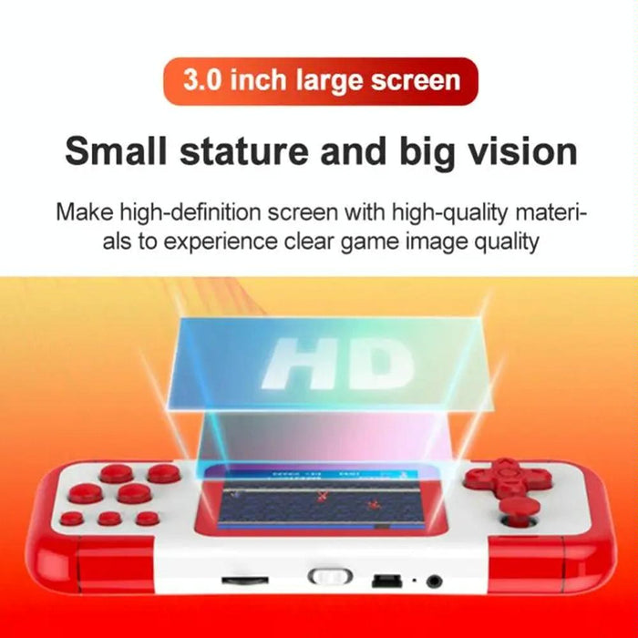 A12 3.0-Inch Hd Colorful Screen Retro Handheld Game Console With 666 Built-In Games - Double Black Blue