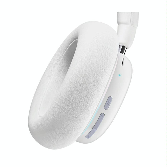 For Logitech G735 2Pcs Earphone Covers Protein Leather Sponge Earmuff White