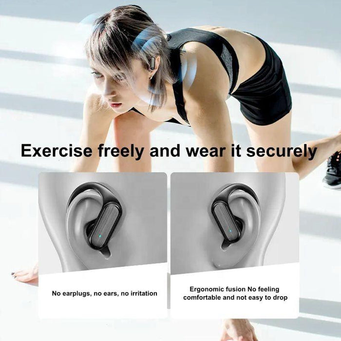 Tws Ear-Mounted Sports Waterproof Led Digital Display Wireless Bluetooth Earphones Black