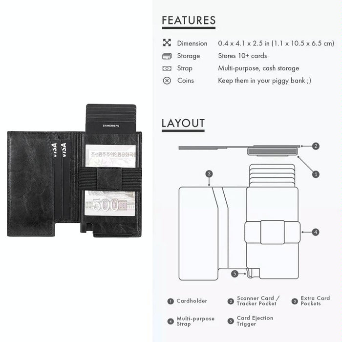 Pop-up Rfid Bifold Wallet with Card Holder