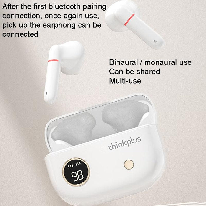 Semi-In-Ear Wireless Bluetooth Earphones With Digital Display Charging Compartment