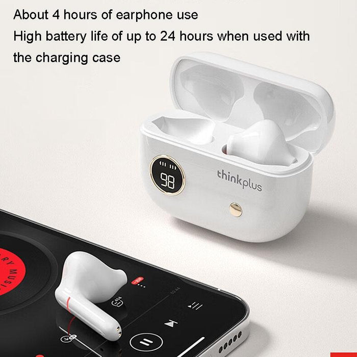 Semi-In-Ear Wireless Bluetooth Earphones With Digital Display Charging Compartment