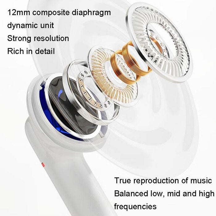 Semi-In-Ear Wireless Bluetooth Earphones With Digital Display Charging Compartment