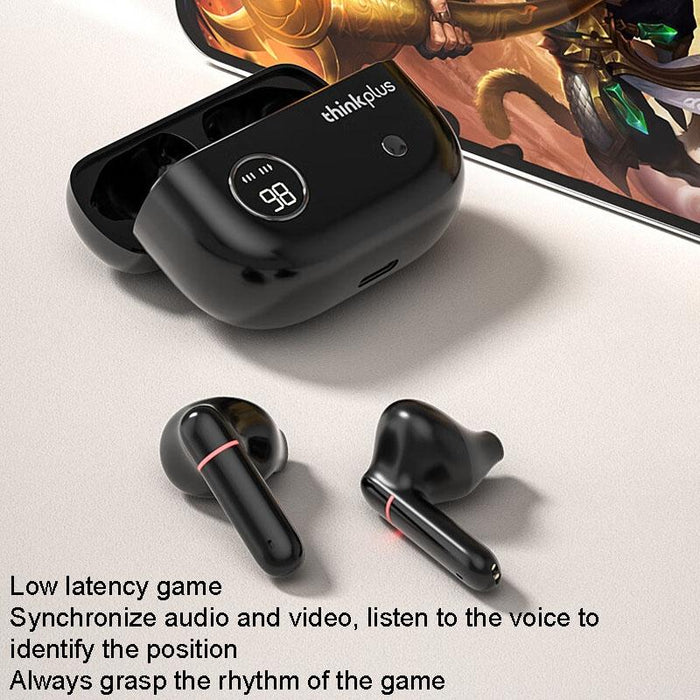 Semi-In-Ear Wireless Bluetooth Earphones With Digital Display Charging Compartment