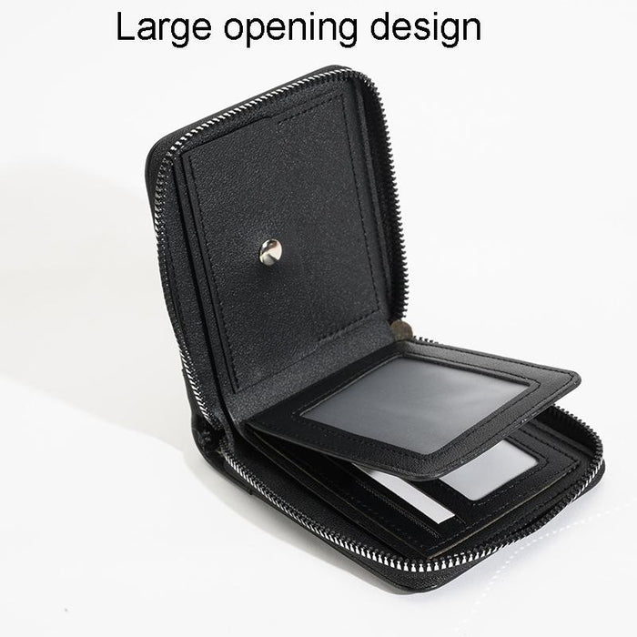 Rfid-protected Men Zip Wallet - Secure & Stylish