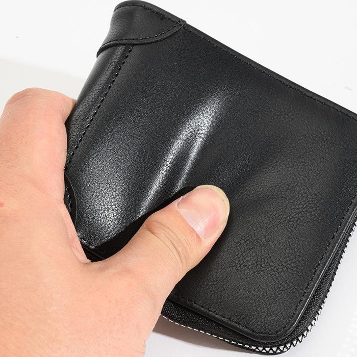 Rfid-protected Men Zip Wallet - Secure & Stylish