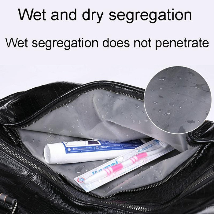 Multifunctional Leather Duffel Bag for Travel - Crocodile