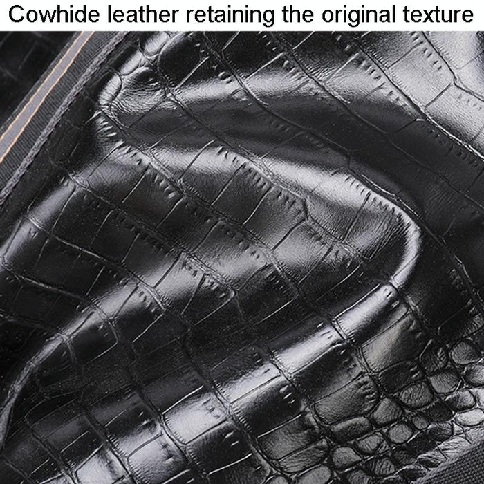 Multifunctional Leather Duffel Bag for Travel - Crocodile