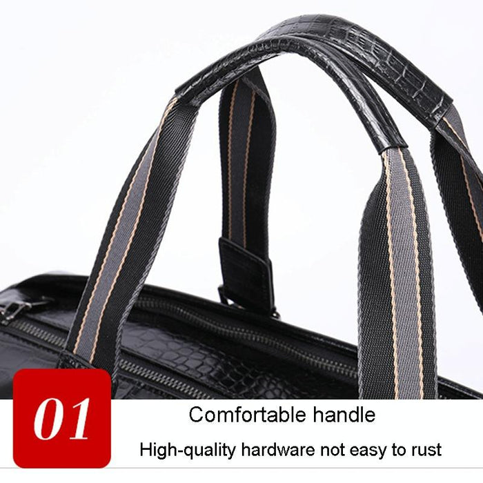 Multifunctional Leather Duffel Bag for Travel - Crocodile