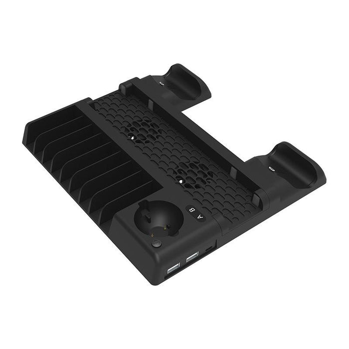 For Ps4/Ps4 Pro/Ps4 Slim Host Dual-Seat Charging Multi-Function Cooling Base Storage Bracket Black