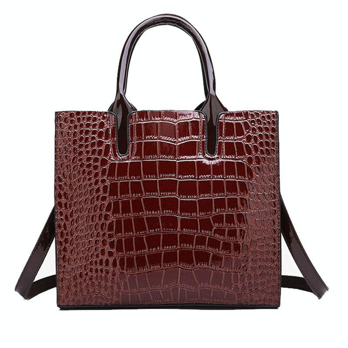 3 In 1 Women Handbag Simple Versatile Crocodile Pattern