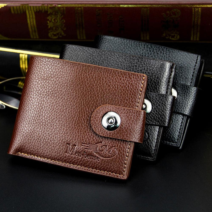 Menbense Men Short Magnetic Clasp Wallet Multi-Card Coin Purse