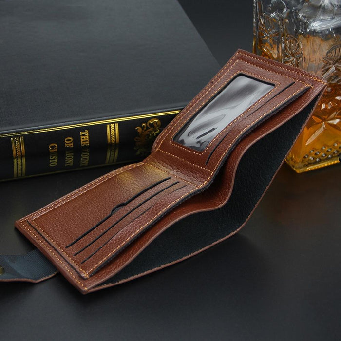 Menbense Men Short Magnetic Clasp Wallet Multi-Card Coin Purse