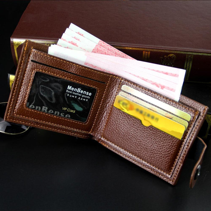 Menbense Men Short Magnetic Clasp Wallet Multi-Card Coin Purse