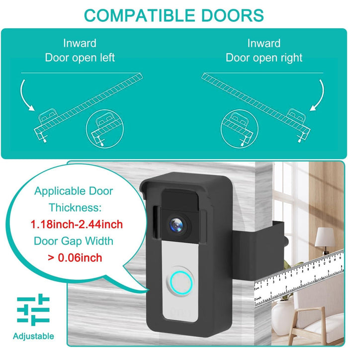 For Blink / Google Ring Doorbell Device Universal Door Overhead Bracket Anti-Theft Adjustable