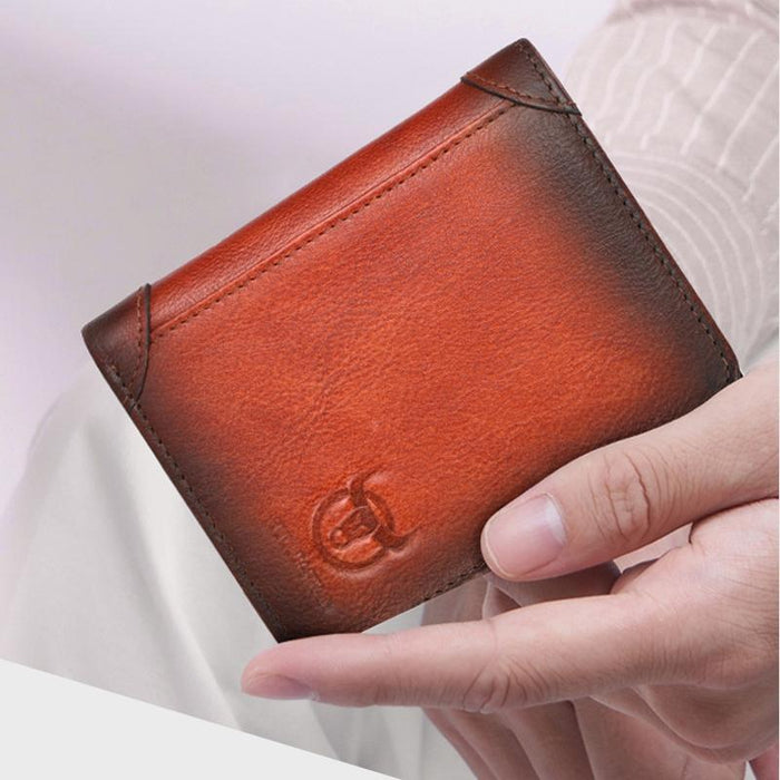 Men Rfid Leather Wallet with Coin Clip