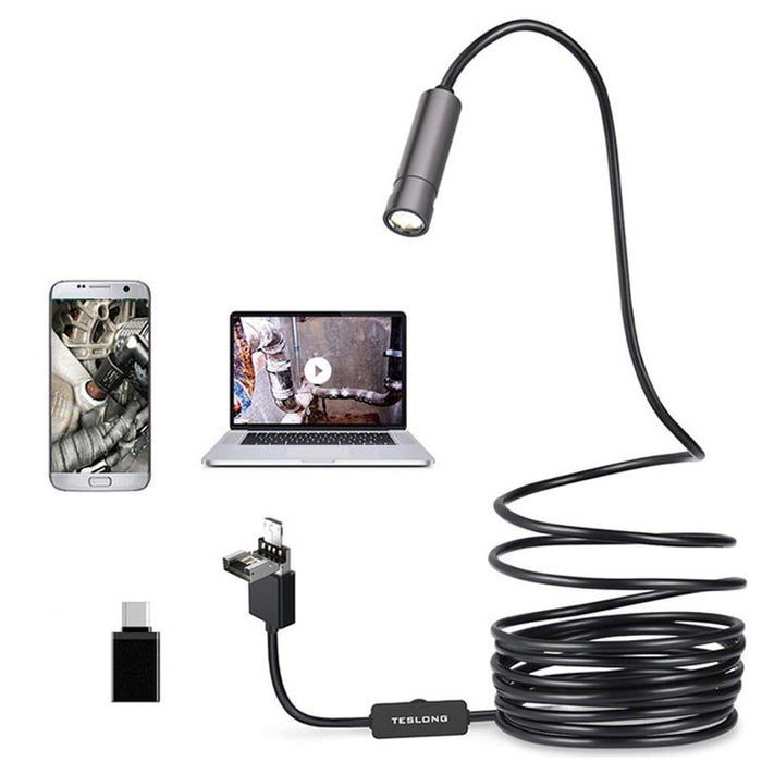 5M 3 In 1 Usb Phone Borescope For Auto Repair 500W Pixel Auto Focus