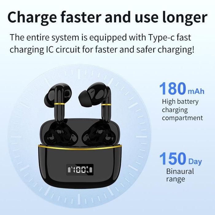 J2 Bluetooth Earphones With Digital Charging Compartment Wireless Charging In-Ear