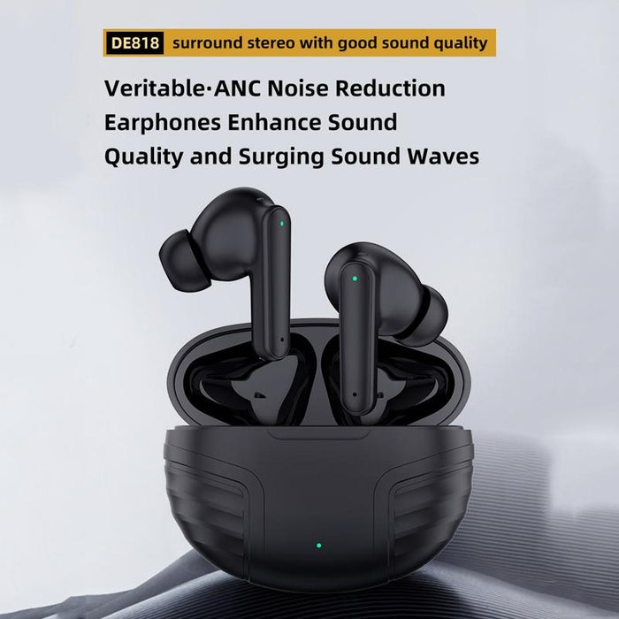 De818 Bluetooth V5.3 In-Ear Anc & Enc Noise Reduction Earphones With Charging Case