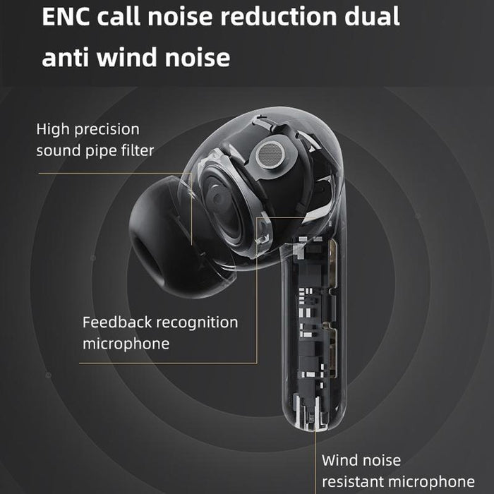 De818 Bluetooth V5.3 In-Ear Anc & Enc Noise Reduction Earphones With Charging Case