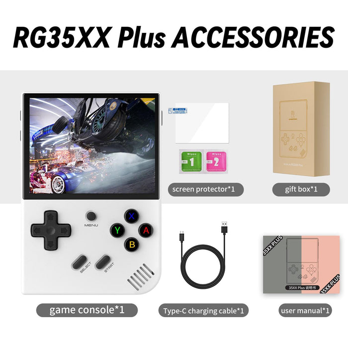 Rg35Xx Plus Handheld Game Console 3.5-Inch Ips Screen Support Hdmi Tv 64Gb & 128Gb